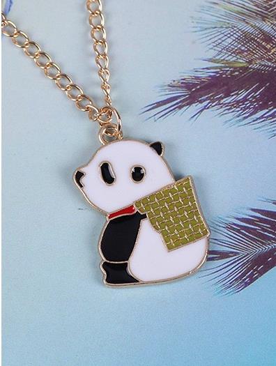 Joyería de oso panda: collar de panda estilo artes marciales de moda.